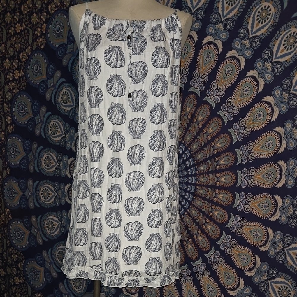 Shell Print Sleeveless Dress